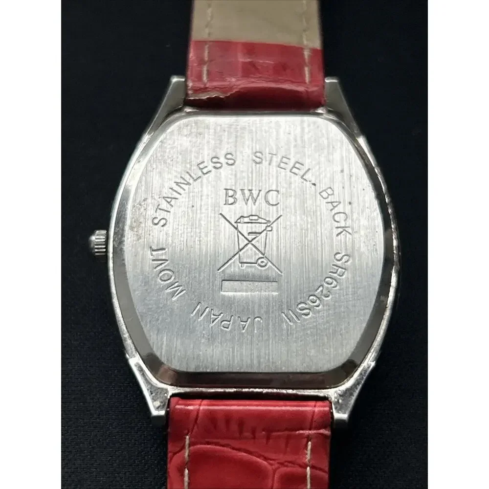 Silver Tone Red Band Women’s Quartz Watch